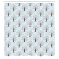 thumbnail image 2 of Ambesonne Trees Shower Curtain, Rhythmic Forest Elements Art, 69"Wx84"L, Pale Blue Sepia, 2 of 4
