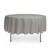 Your Chair Covers - 90 Inch Round Polyester Tablecloth Gray