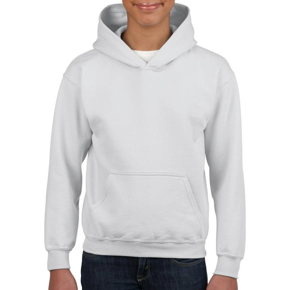 Gildan Youth Heavy Blend Hooded Sweatshirt, L, White