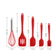 thumbnail image 2 of Slicone Juego de utensilios de cocina de 5 piezas, juego de utensilios de cocina y utensilios de cocina (batidor de huevos + espátula + espátula grande + espátula pequeña + cepillo de silicona, rosa ER, 2 of 5