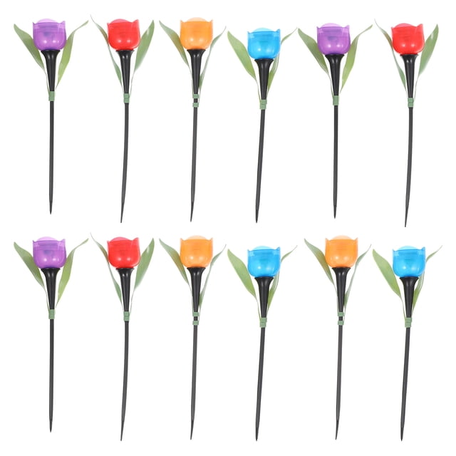 12 lámparas LED de tulipán para césped, creativas, para jardín, decorativas para exteriores.