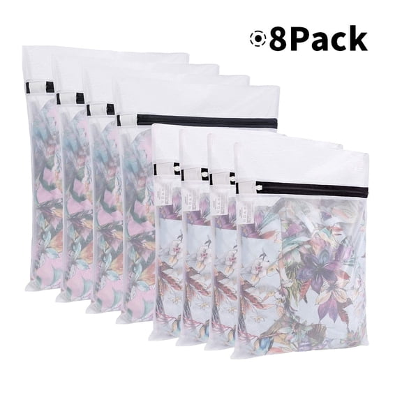Laundry Bags Mesh Wash Bag for Intimates Lingerie and Delicates,8Pcs(4L,4M)