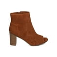 thumbnail image 2 of New Women Breckelles Amber-32 Nubuck Peep Toe Perforated Chunky Heel Bootie, 2 of 6