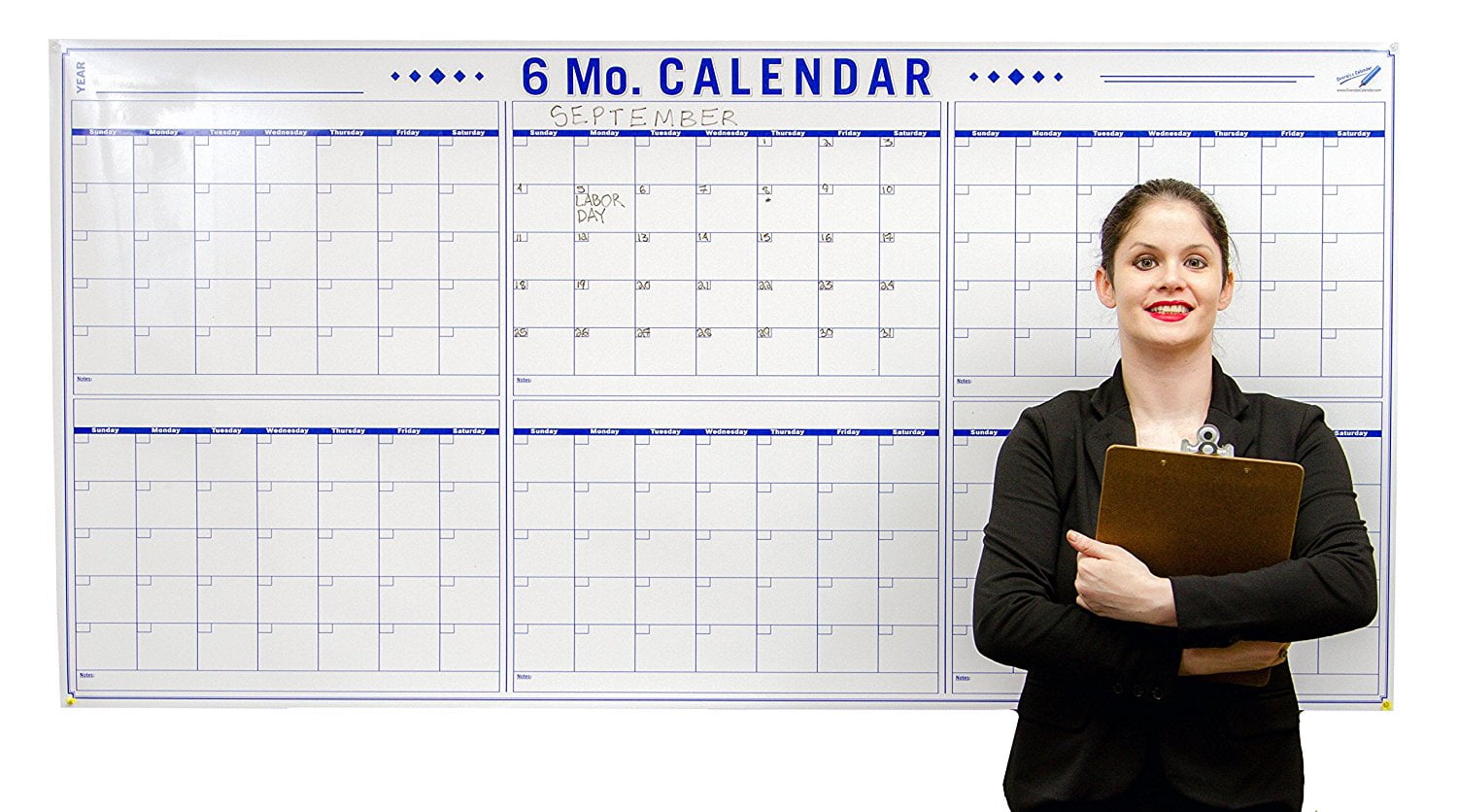 6 Month Dry Erase Wall Calendar 36 x 72 Large Calendar White Board