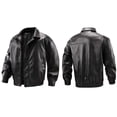 thumbnail image 3 of uublik Mens Faux Leather Jacket Black Long Sleeve Casual Zip Up Motorcycle Coats Trendy Fall Clothes, 3 of 6