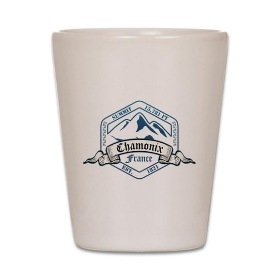CafePress - Chamonix Ski Resort France - White Shot Glass, Unique and Funny Shot Glass