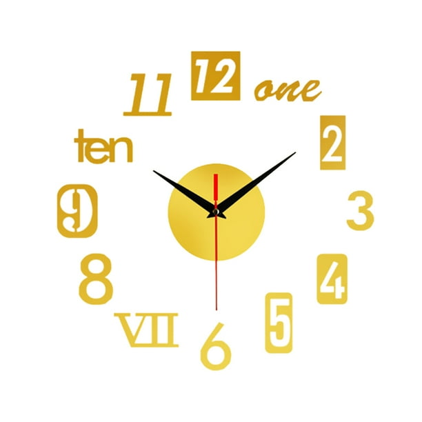 Reloj de pared 3D DIY con superficie de espejo sin marco, reloj de pared grande, decoración del hogar para sala de estar, dormitorio, oficina en casa, habitación de niños, hotel, cafetería, bar,