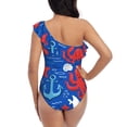 thumbnail image 5 of Honeii Nautical Animals for women's one-piece swimsuit featuring a chic one-shoulder design experience elegance and style in the water-Medium, 5 of 6