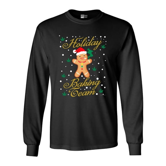 Long Sleeve Adult T-Shirt Holiday Baking Team Gingerbread Christmas Holidays Funny DT