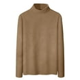 thumbnail image 4 of Comdrip Hauts pour Femmes Manches Longues Chemises pour Femmes Coupe Ample Col Roulé Haut Décontracté Automne Hauts Légers Chauds Chandails Hauts Col Roulé pour Femmes Marron 2TG, 4 of 5