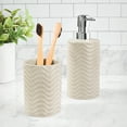 thumbnail image 2 of Mainstays Beige Wave 2-Piece Ceramic Bath Accessory Set for Adults, 2 of 7