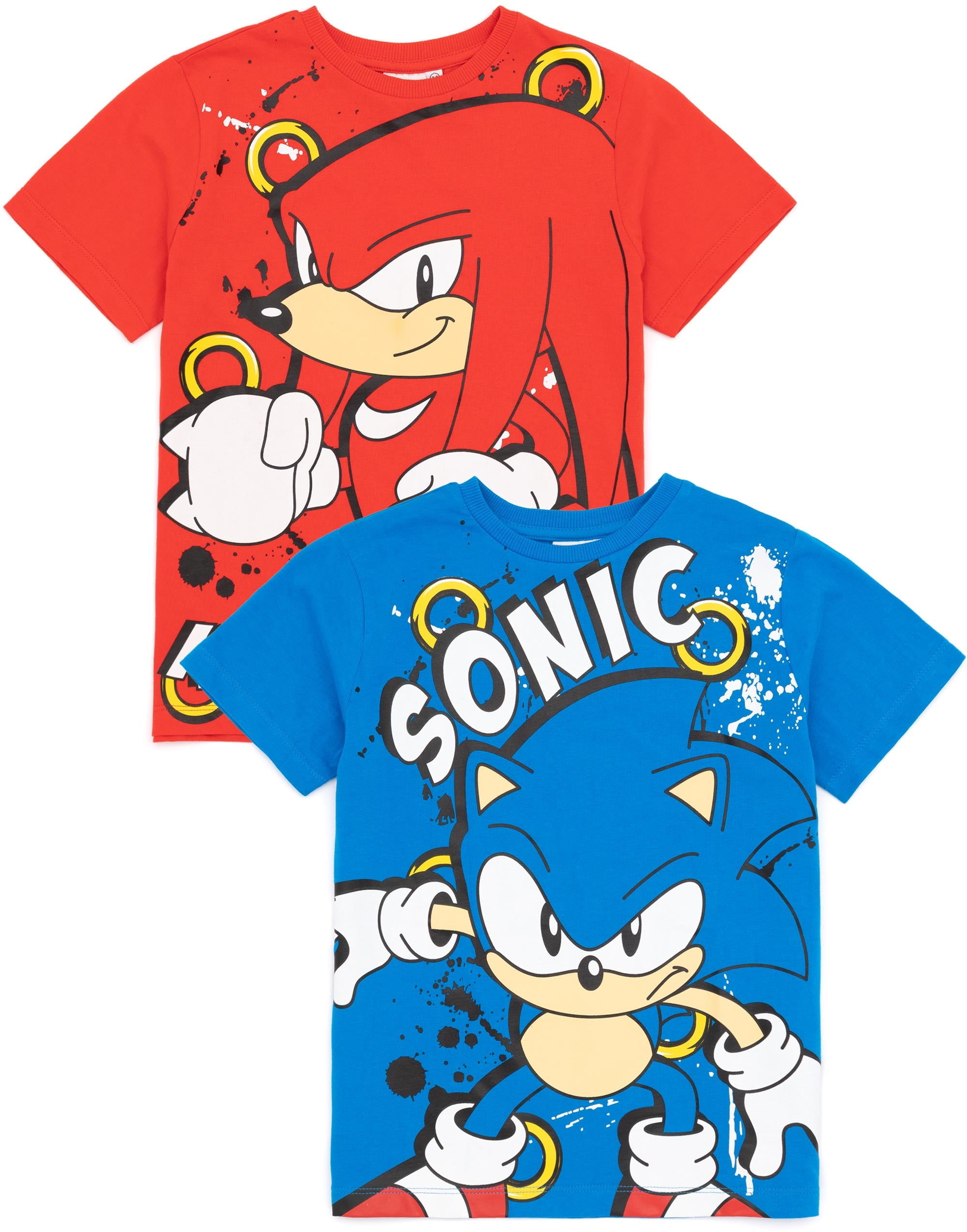 Sonic the Hedgehog Boys Multicoloured Multi-Pack of 2 Short-Sleeved T-Shirts