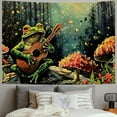 thumbnail image 2 of Creowell  Funny Frog Tapestry Red Mushroom Tapestries Moon Stars Wall Tapestry Large Plants Tapestry for Bedroom Hippie Aesthetic Tapestry Wall Hanging 40x30inch, 2 of 6