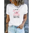 thumbnail image 1 of T-Shirt Col Rond Extensible Confortable pour Femmes - Floral Jeune Sœur, Doux, Décontracté Sportif pour Usage Quotidien, Toutes Saisons pour Adultes, Hommes, Femmes, Adolescents, Adolescents, Jeunes, 1 of 6