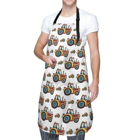 

Cauagu Cartoon Tractor Aprons with Pockets Waterproof Apron for Women Kitchen Cooking Apron Adjustable Bib Aprons Chef Apron for Cooking Drawing Crafting