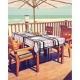 thumbnail image 2 of Sage Green Black Plaid Outdoor Tablecloth - 54x54 Inch Square Dining Table Cover, Farmhouse Green Black Checkered Waterproof Outdoor Table Cloth with Umbrella Hole & Zipper for Picnic/Patio, 2 of 5