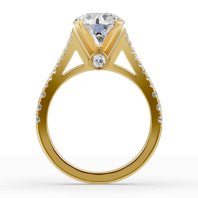 OMRE 4 Carat Moissanite Ring 18K Yellow Gold Plated 925 Sterling Silver Anniversary Engagement Wedding Promise Ring for Women