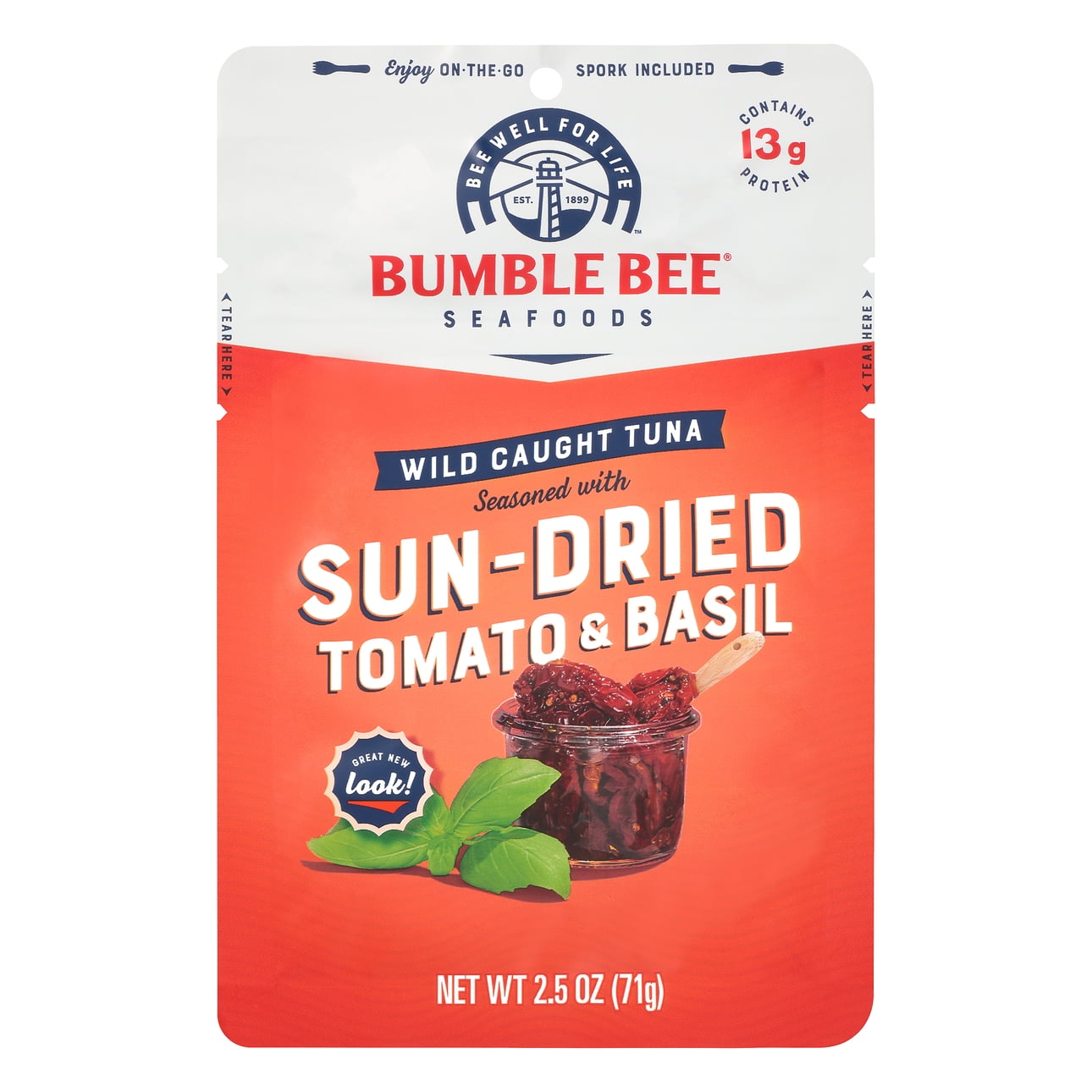 Bumble Bee Sun-Dried Tomato & Basil Seasoned Tuna, 2.5 oz Pouch