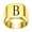 Gold B, variant on Stainless Steel Trendy Minimalist Square Alphabet Initial Signet Ring for Men Women Gold R Size 11
