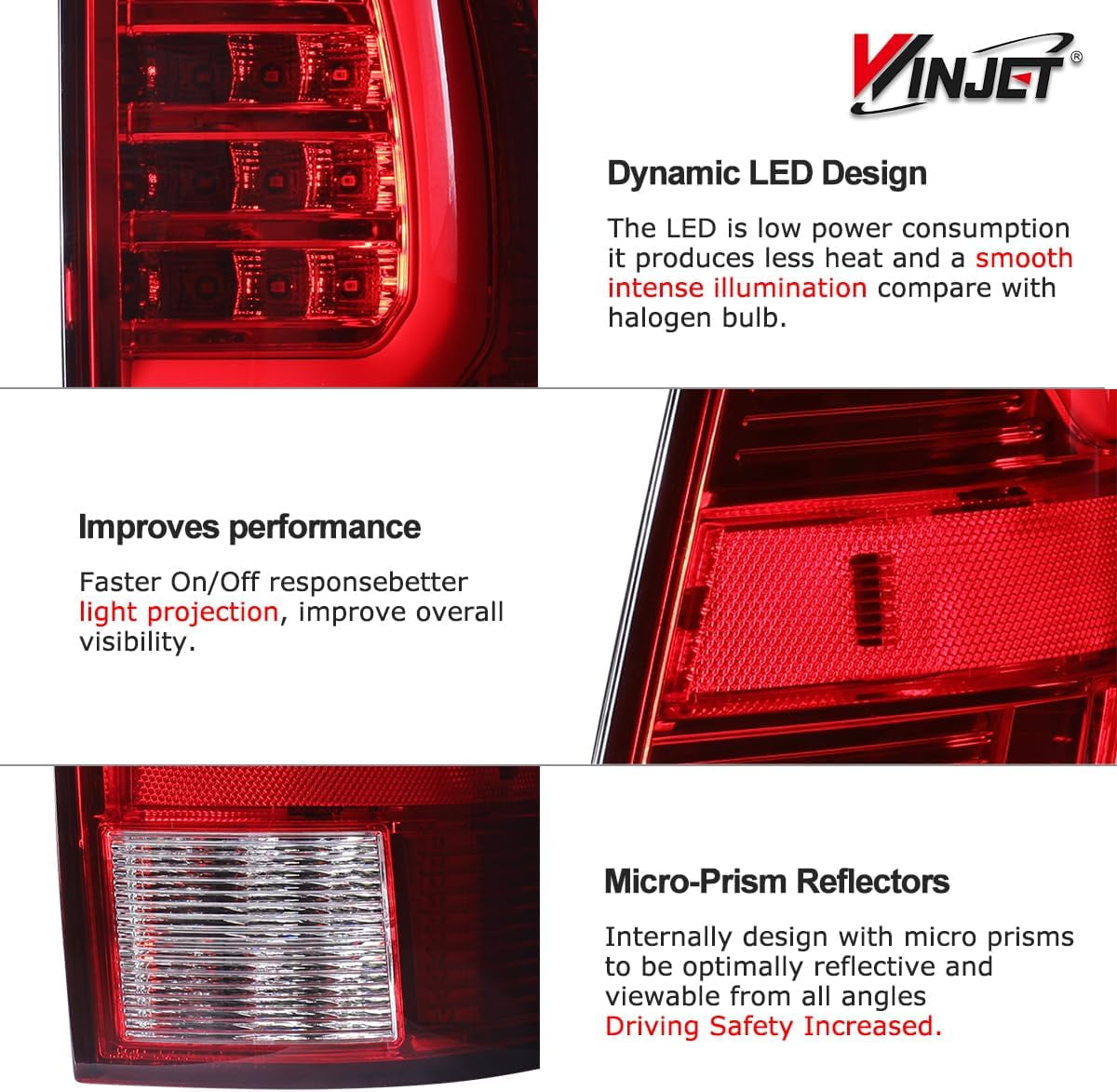 Winjet LED Tail Light Assembly Fit For 2005-2015 Toyota Tacoma,Full Led Taillight Replacement w/Yellow Sequential Turn Signal/Running/Brake/Reverse Light (Black Housing Red Lens)