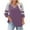 Purple, variant on aidice Plus Size Tops for Women V Neck 3/4 Sleeve Raglan Comfy Loose Color Block Tshirts Size L-XXXXXL