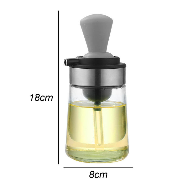 Glass Olive Oil Dispenser Bottle With Silicone Brush 2 In 2, Silicone  Dropper Measuring Oil Dispenser Bottle for Kitchen Cooking, Frying, Baking,  BBQ Pancake, Air Fryer, Marinating,grey，G186581 