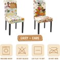 thumbnail image 2 of Fall Chair Covers Set of 6 Turkey Maple Leaves Stretch Parsons Chair Slipcovers for Fall Thanksgiving Dining Room Decor Chair Seat Protectors (Turkey Maple Leaf,6PCS), 2 of 6