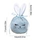 thumbnail image 3 of Bolsa De Tela Para Dulces Bolsa de regalo de conejo de Pascua de terciopelo azul claro con cordón, bolsas de dulces para la búsqueda de huevos de Pascua, suministros para fiestas (1 unidad) JASKFLY, 3 of 8