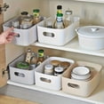 5pcs grey Stackable Storage Box Set,Rectangular Plastic Organizer ...