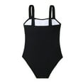 thumbnail image 3 of Povozer Teen Girls Swimsuits 2025 Girls Swimsuit One Piece Bathing Suit Adjustable Straps Solid Color Cut Out Butterfly Girls' Swimwear for 9Y,Black, 3 of 8