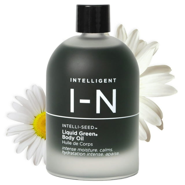 Aceite corporal líquido verde Intelligent Nutrients, hidratación intensa y luminosidad, antioxidante y calmante para todo tipo de piel, vegano, 100 ml