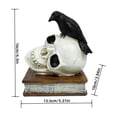 thumbnail image 3 of RKSTN halloween decroations Ravens Skull Home Decor Book Shelf Decor Ravens Perching Skeleton Statues For Tabletop Desk Office Home, 3 of 6