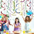 thumbnail image 3 of Hanging Swirls Party Decorations 12 Pcs Multicolor Hanging Spiral Streamers 6 Colors Rainbow Spiral Ribbons for Ceiling Decorations Party Birthday, Wedding, Baby Shower, 3 of 5