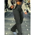 thumbnail image 6 of Women’s High Waisted Multi-Pocket Cargo Work Pants – Y2K Wide Leg Casual Straight Fit, Plus Size Available, 6 of 6