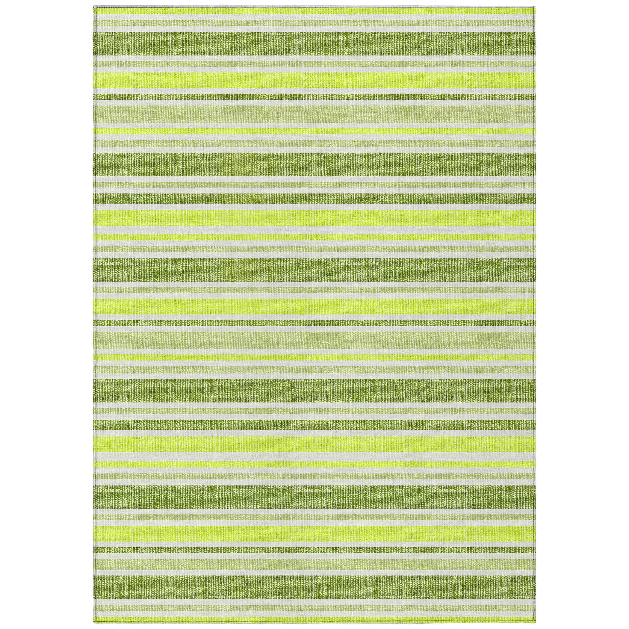 Addison Rugs Chantille Indoor/Outdoor Transitional Stripes Fern Washable Rectangle Rug, 8' x 10'