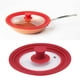 thumbnail image 3 of Tapa de silicona universal de vidrio resistente con orificio para ollas y sartenes. 28 a 30 a 32CM, 3 of 9