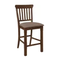 thumbnail image 1 of Dark Brown Finish Counter Height Chairs Set of 6 Fabric Upholstered Transitional Dining Kitchen Furniture, 1 of 7