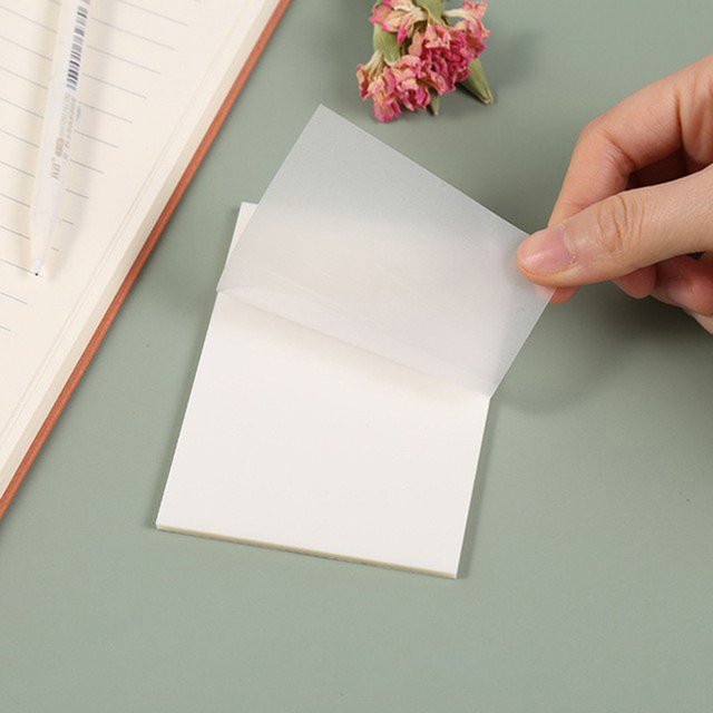 Transparent Sticky Notes See-through Stickers Colorful Pet Creative N-Time Stickers Fluorescent Film Non-Covering Index Stickers Gong Bohan LED