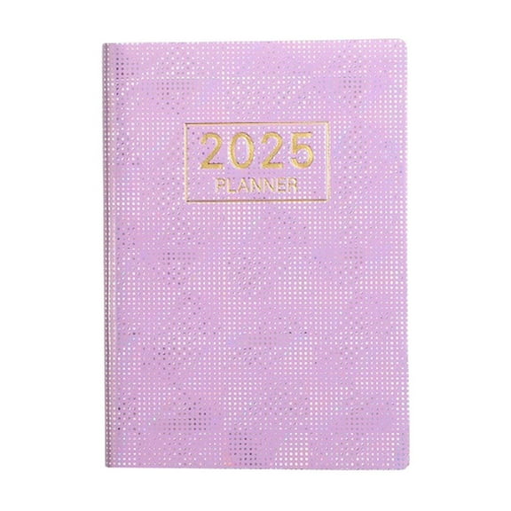 openpig 2025 Pocket Planner Mini Weekly Planner, Dazzling Black Leather 2025 Pocket Notepad Daily Schedule Calendar Planner, A7 2025 English Planner, Mini Pocket Notebook