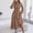 (Fashion 64)Khaki, variant on Women's Mock Neck Lantern Sleeve Smocked Tiered Dress High Waist Flowy Midi Swing Dress Summer Dresses for Women