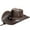 Coffee, variant on Grandest Birch Retro Ethnic Style Belt Decor Faux Leather Western Cowboy Hat Vintage Gentleman Dress Hat Adjustable Cowgirl Jazz Hat ,Gift