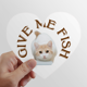 thumbnail image 1 of Cena pescado seco Cat Love Calcomanías cardíacas,calcomanías para equipaje, 1 of 3