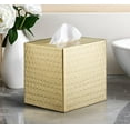 thumbnail image 3 of Monarch Abode Tissue Box Cover, Hand Hammered, Metal, Square Tissue Box Holder, Brushed Gold, 3 of 6