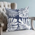 thumbnail image 4 of Pillow Covers 18x18 Set of 2, Palm Tree Monstera Throw Pillow Covers Decorative Couch Cushion Cover, Indigo Navy Leaf Boho Botanical Tropical Microfiber Soft Pillowcases for Bedroom Living Room Sofa, 4 of 9