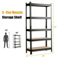 thumbnail image 2 of Costway 4 PCS 5-Tier Metal Storage Shelves 60'' Garage Rack, 2 of 12