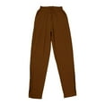 thumbnail image 6 of FUNUONY Womens Wide Leg Barrel Pants Elastic High Waisted Trousers Loose Casual Palazzo Pants with Pockets Cropped Relax Fit Trouser Ankle Pants Cotton Linen Solid Color Daily Pants Brown L, 6 of 9