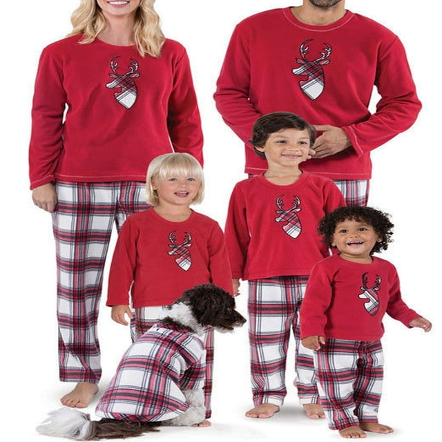 Christmas Family Matching Pyjamas Pajamas Set Santa Sleepwear Nightwear