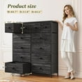 thumbnail image 3 of Dresser for Bedroom Drawer Organizer Storage Drawers, Fabric Dressers & Chests of Drawers, Sturdy Metal Frame, Wood Top, Entryway, Bedroom Furniture (Charcoal Black), 3 of 8