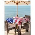 thumbnail image 4 of Square Outdoor Tablecloth with Umbrella Hole American Flag Outside Table Cloth Waterproof Patio Table Cover Watercolor Farmhouse USA Flag Zipper Tablecloths for Picnic Party Camping 60x60 Inch, 4 of 8