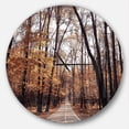 thumbnail image 1 of Designart « Route dans une Forêt Dorée d'Automne » Horloge Murale Moderne, 1 of 6